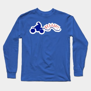 Braaap!! Blue Dirt bike Motocross Eat my Dust Long Sleeve T-Shirt